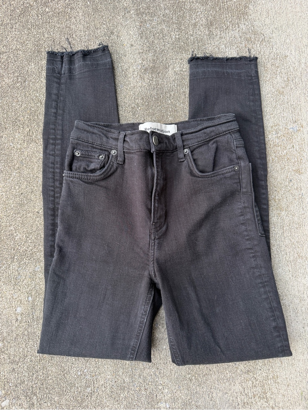 Reformation Black Skinny High-Rise Jeans - Picture 1 of 5